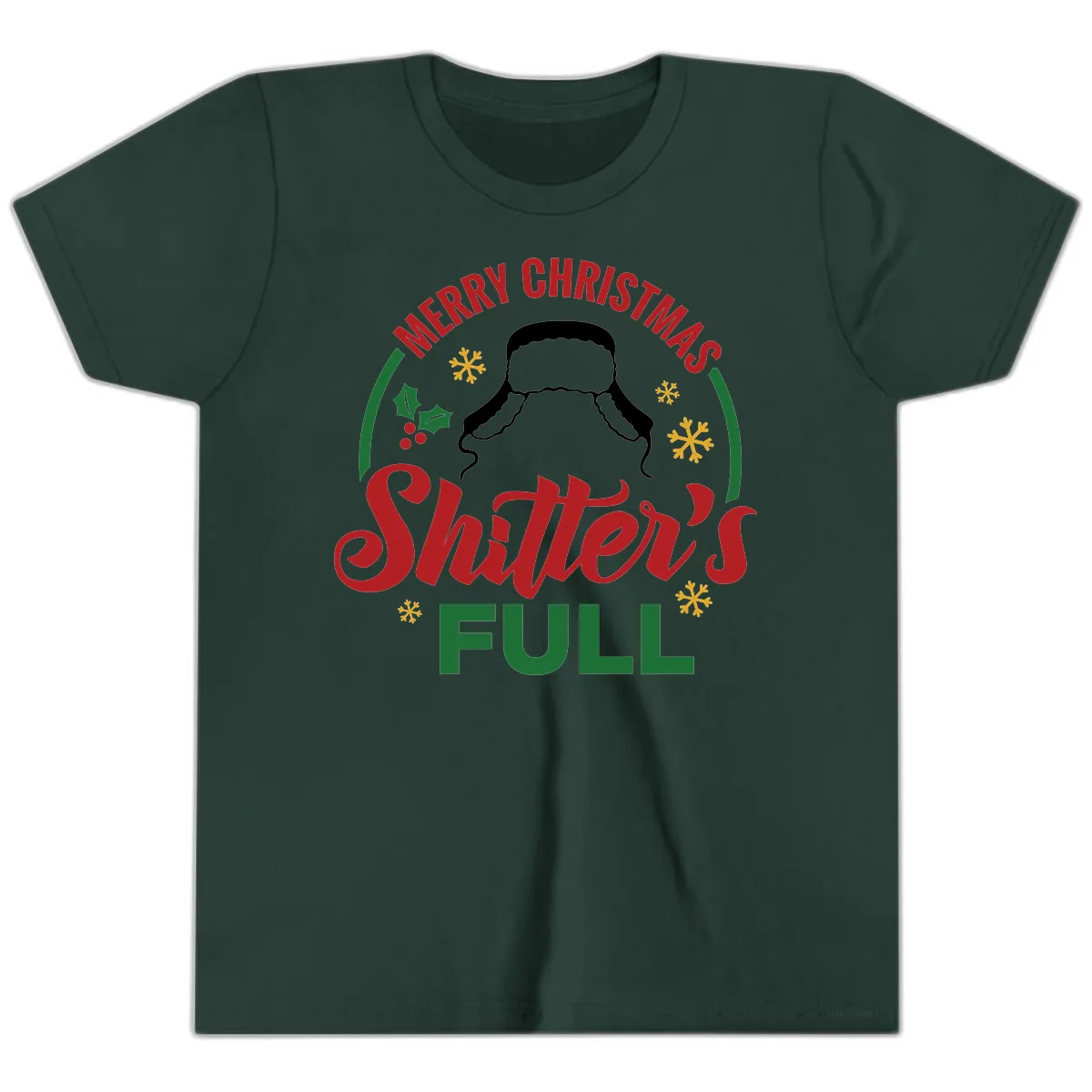 Christmas Shitter's Full Graphic Youth T-Shirt in Forest